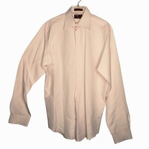 Tallia Uomo Button Up Dress Shirt Long Sleeve Large Pink Work Career